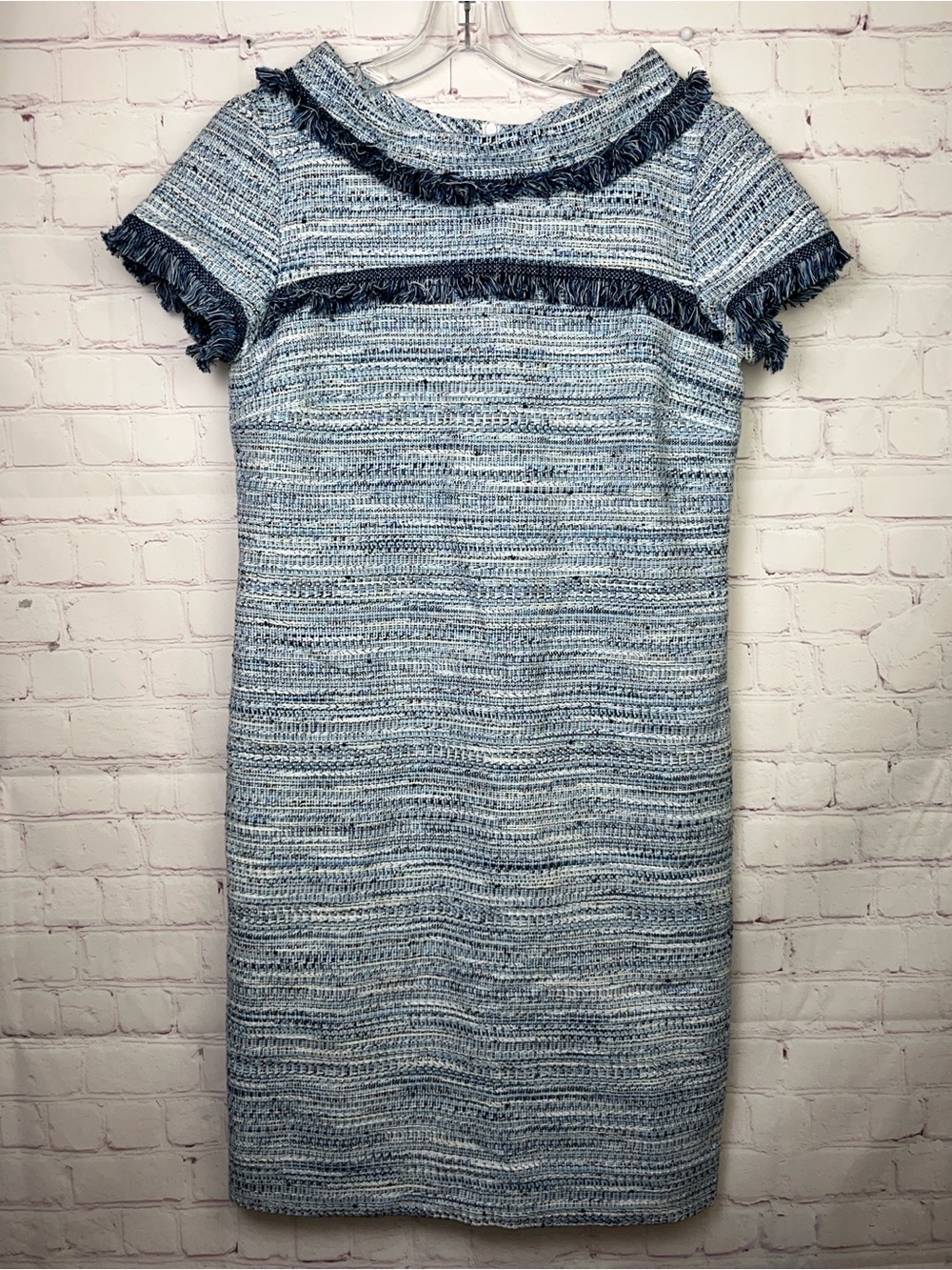 Sara Campbell Fringe Detail Tweed Dress